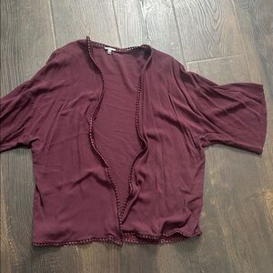 Charlotte Russe Burgundy Open-Front Top